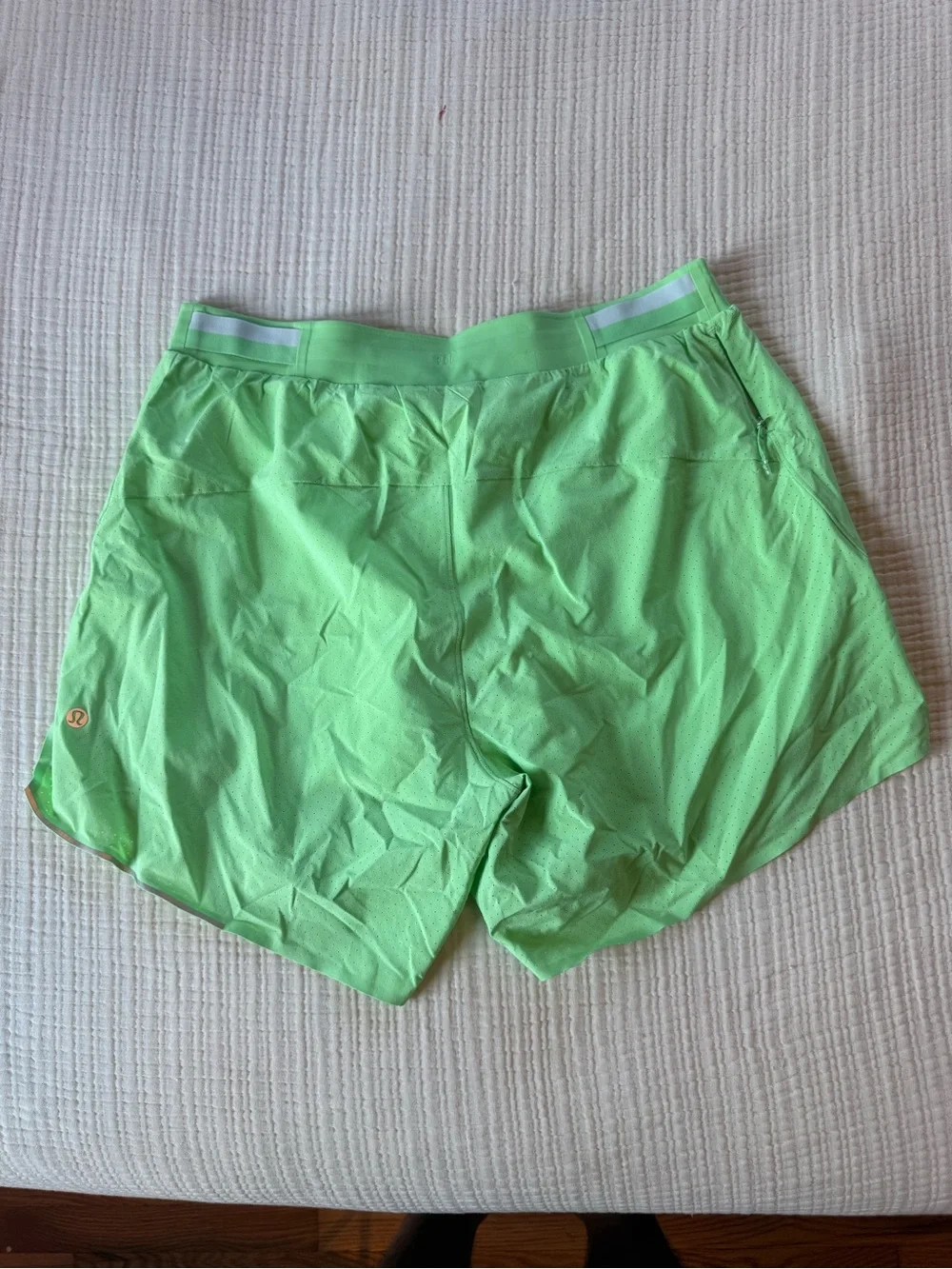 lululemon athletica Men’s Neon Green Athletic Shorts with Drawstring
